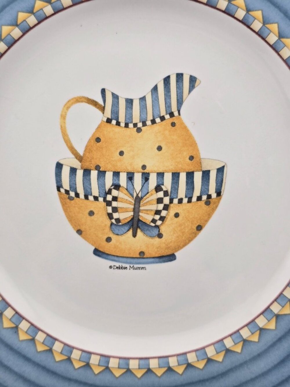 Vntg Debbie Mumm Country Kitchen (4) 8.25" Salad Plates Sakura READ - Picture 9 of 11